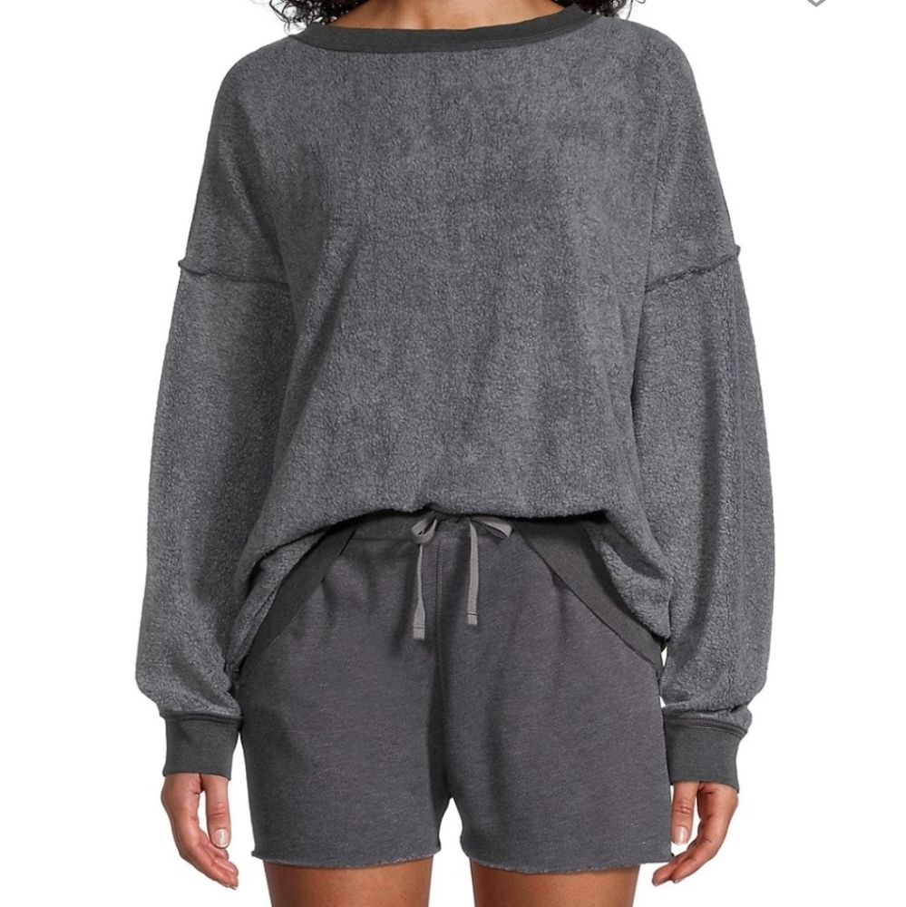 Free People Kelly Lounge 2 Piece Lounge Set in Washed Black - Picture 6 of 16